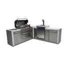 Mont Alpi 805 Deluxe BBQ Grill Island with 90 Degree Corner and Kegerator - MAi805-D90KEG