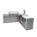 Mont Alpi 805 Deluxe BBQ Grill Island with 90 Degree Corner and Kegerator - MAi805-D90KEG