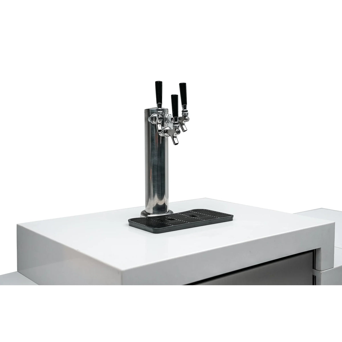 Mont Alpi 805 Deluxe BBQ Grill Island with 90 Degree Corner and Kegerator - MAi805-D90KEG - MyBBQDirect
