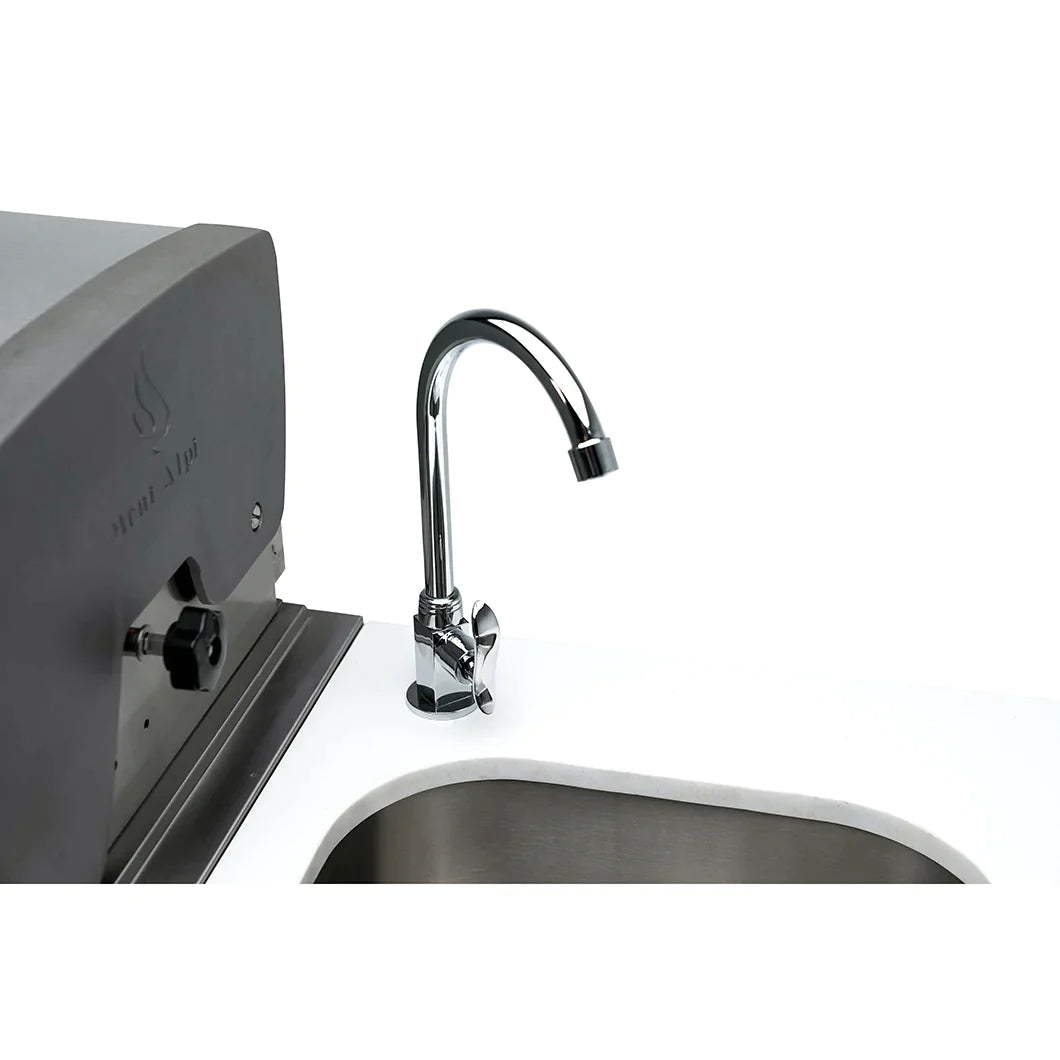 Mont Alpi 805 Deluxe BBQ Grill Island with Kegerator and Beverage Center - MAi805-DKEGBEV - MyBBQDirect