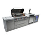 Mont Alpi 805 Deluxe BBQ Grill Island with Kegerator and Fridge Cabinet - MAI805-DKEGFC - MyBBQDirect