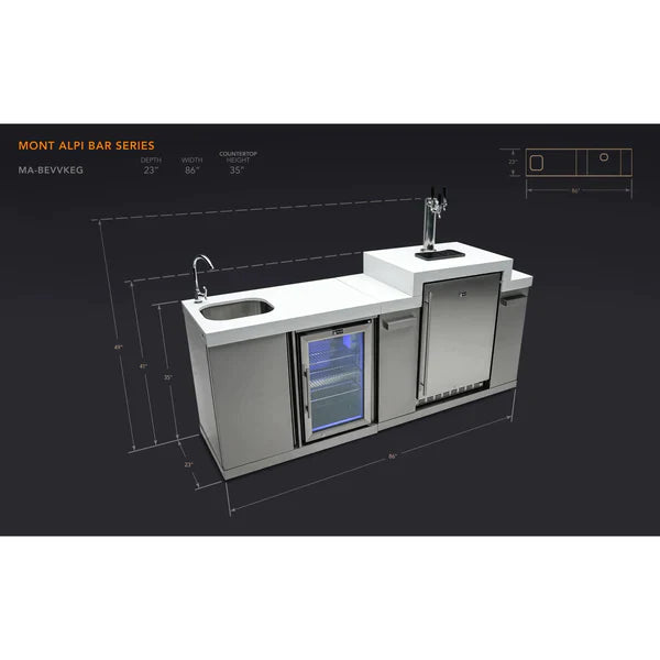 Mont Alpi Beverage Center and Kegerator - MA-BEVKEG - MyBBQDirect