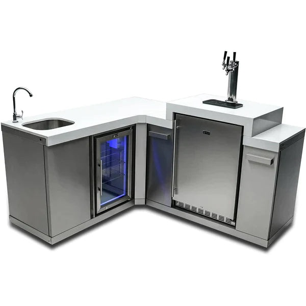 Mont Alpi Beverage Center with 90 Degree Corner and Kegerator - MA-BEV90KEG - MyBBQDirect