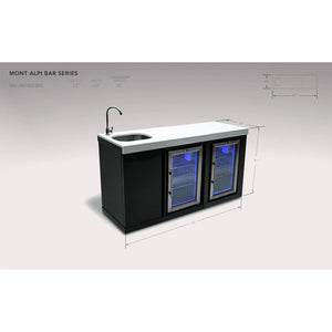 Mont Alpi Black Stainless Steel Beverage Center and Fridge Cabinet - MA-BEVBSSFC - MyBBQDirect