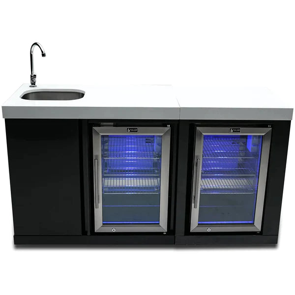 Mont Alpi Black Stainless Steel Beverage Center and Fridge Cabinet - MA-BEVBSSFC - MyBBQDirect