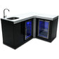 Mont Alpi Black Stainless Steel Beverage Center with 90 Degree Corner and fridge Cabinet - MA-BEVBSS90FC - MyBBQDirect