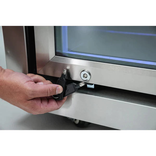 Mont Alpi Black Stainless Steel Beverage Center with 90 Degree Corner and fridge Cabinet - MA-BEVBSS90FC - MyBBQDirect