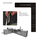 Mont Alpi Cover for 805 Island with a 90 Degree Corner, Kegerator and Beverage Center - COVMAi805-90KEGBEV