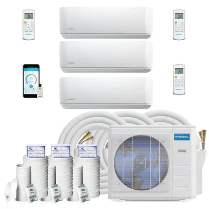 MRCOOL DIY 4th Generation Mini Split 30K BTU 3 Zone Ductless Air Conditioner and Heat Pump with 16 ft. Install Kit - DIYM327HPW01C00 - MyBBQDirect