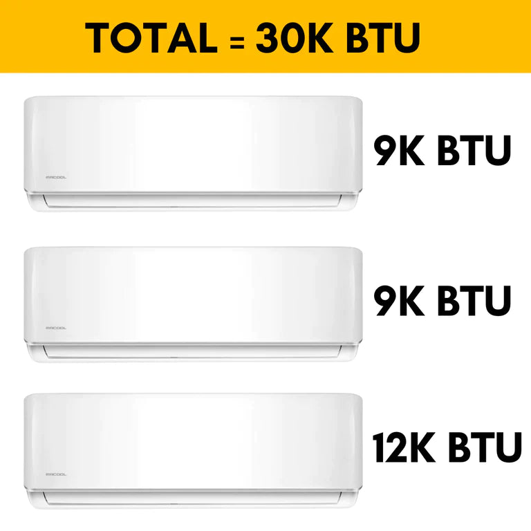 MRCOOL DIY 4th Generation Mini Split 30K BTU 3 Zone Ductless Air Conditioner and Heat Pump with 16 ft. Install Kit - DIYM327HPW01C00 - MyBBQDirect