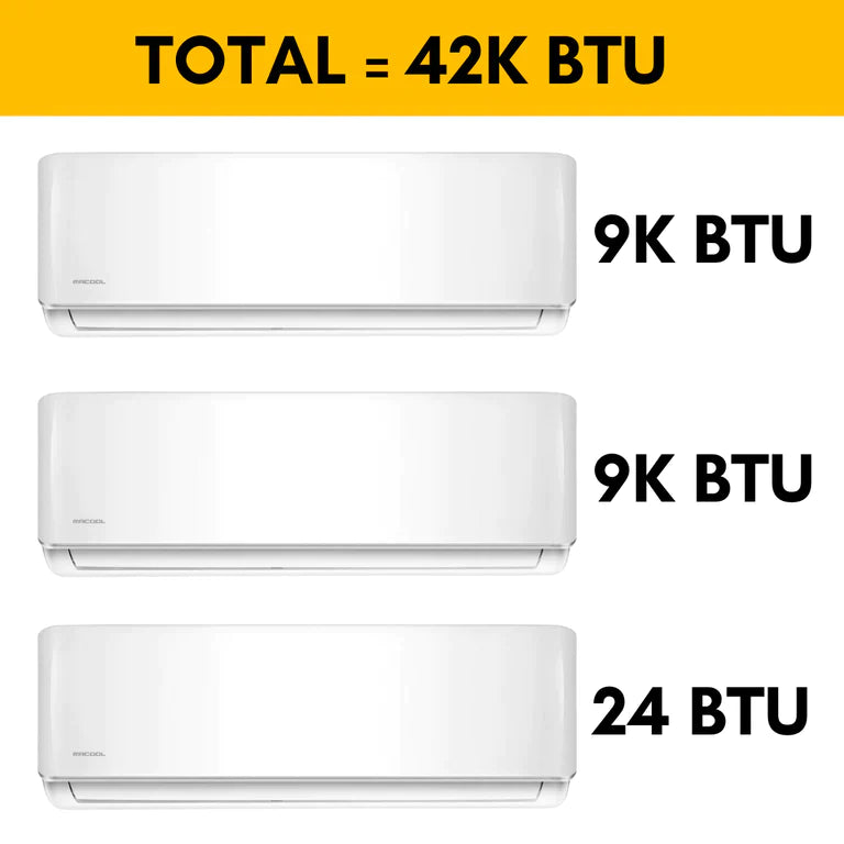 MRCOOL DIY 4th Generation Mini Split 42K BTU 3 Zone Ductless Air Conditioner and Heat Pump with 50 ft. Install Kit - DIYM336HPW03C134