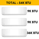MRCOOL DIY 4th Generation Mini Split 54K BTU 3 Zone Ductless Air Conditioner and Heat Pump with 25 ft. Install Kit - DIYM348HPW04C35