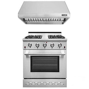 Products NXR 30" Propane Gas Range and RH3001 Under Cabinet Hood Bundle in Stainless Steel