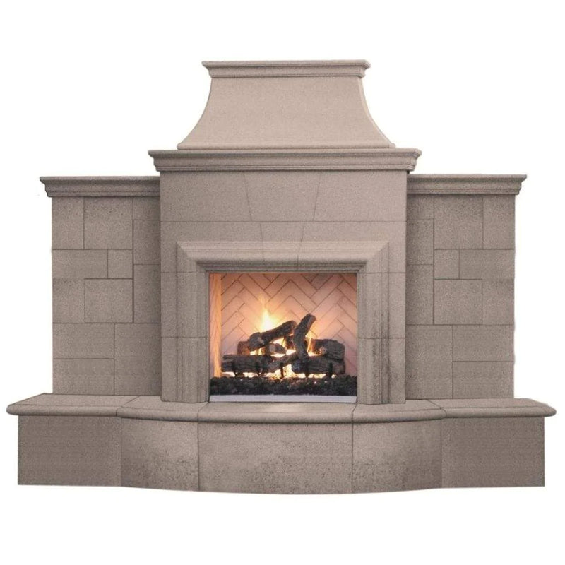 American Fyre Designs 127" Grand Petite Cordova Vent Free Gas Fireplace with Extended Bullnose Hearth No Recess 165-10-N-WA-RUC