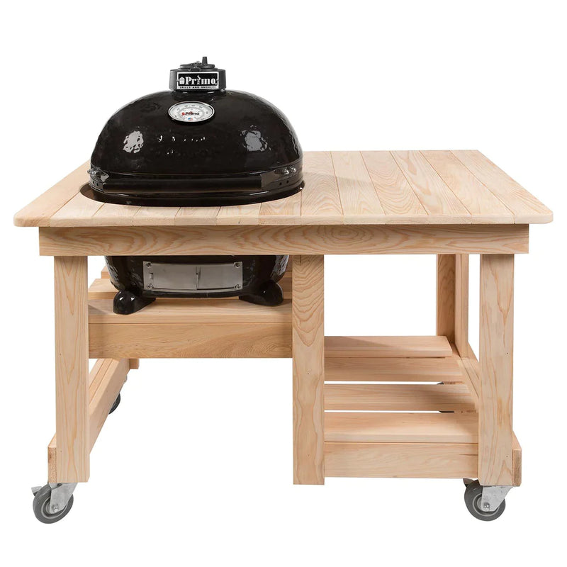 Primo Cypress Countertop Table for Oval Junior Ceramic Kamado Grill - PG00614