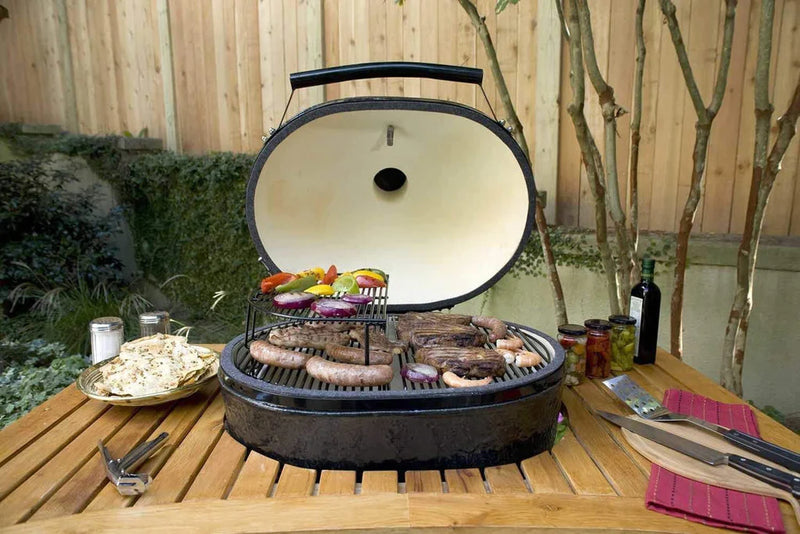 Primo Cypress Countertop Table for Oval Junior Ceramic Kamado Grill - PG00614