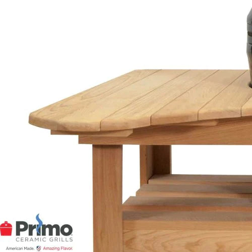 Primo Cypress Countertop Table for Oval Junior Ceramic Kamado Grill - PG00614