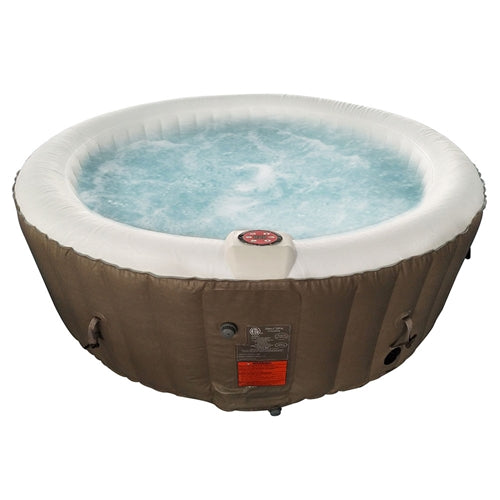 Aleko 4 Person Round Inflatable Hot Tub Spa with Cover - primeply