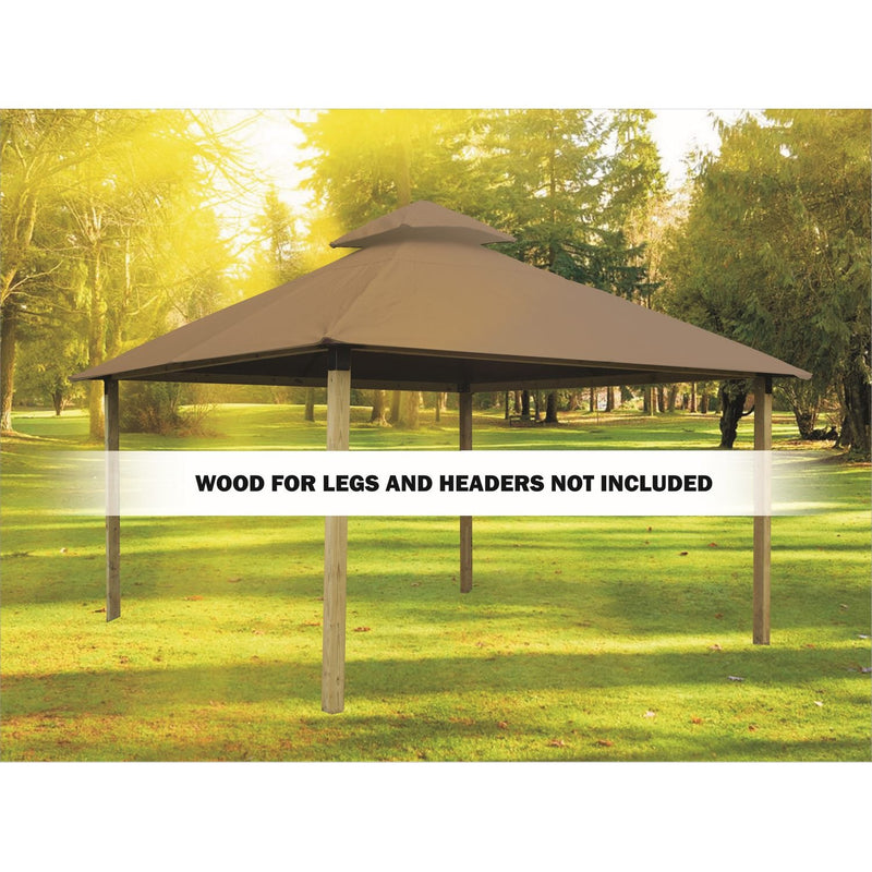 Riverstone Acacia Gazebo Roof Framing And Mounting Kit With Outdura Canopy