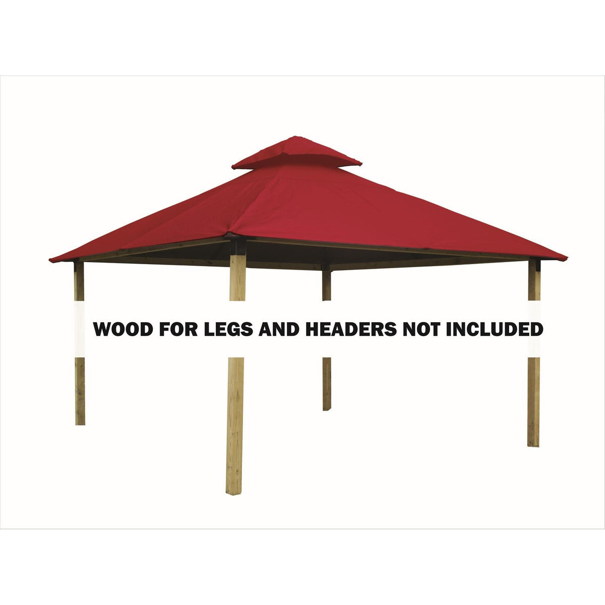 Riverstone Acacia Gazebo Roof Framing and Mounting Kit with Outdura Canopy - Cardinal Red