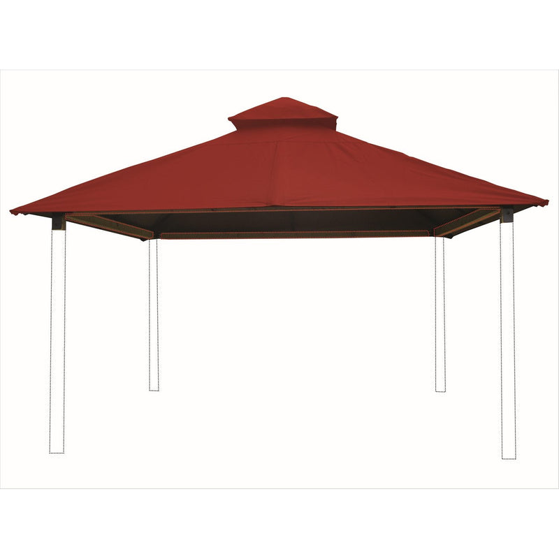 Riverstone Acacia Gazebo Roof Framing and Mounting Kit with Outdura Canopy - China Red