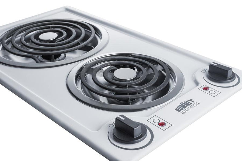 Summit 12" Wide 115V 2-Burner Coil Cooktop - CCE211WH