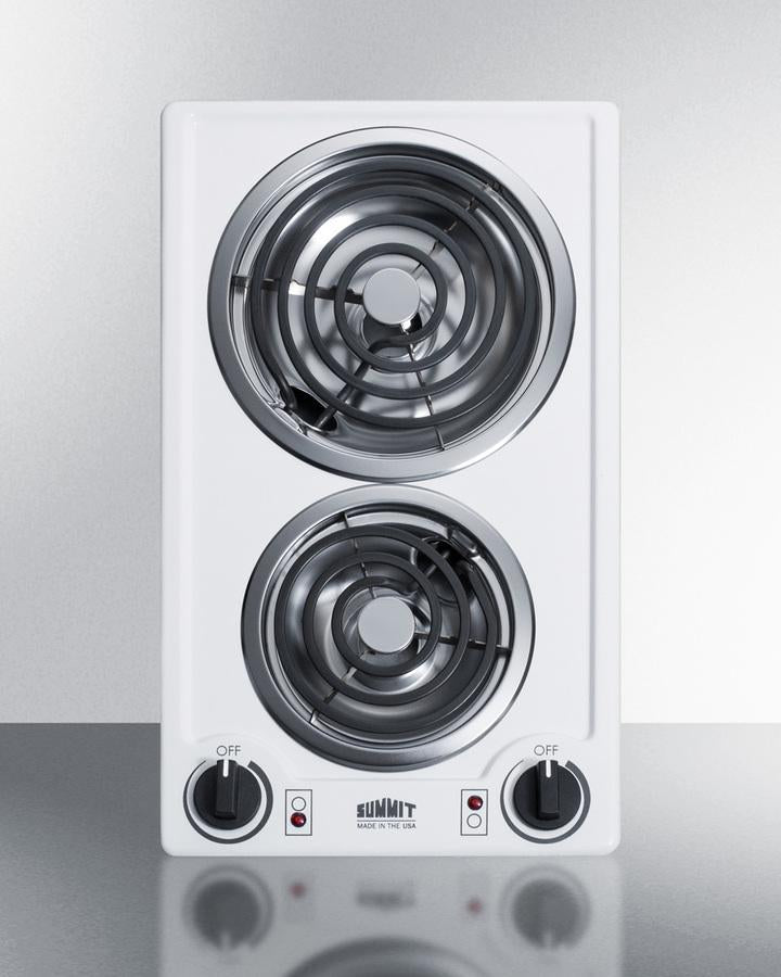 Summit 12" Wide 115V 2-Burner Coil Cooktop - CCE211WH - MyBBQDirect