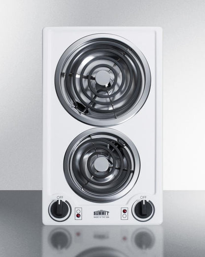 Summit 12" Wide 115V 2-Burner Coil Cooktop - CCE211WH - MyBBQDirect