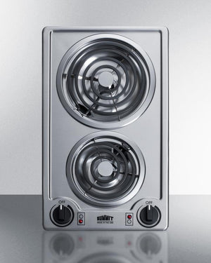 Summit 12" Wide 115V 2-Burner Coil Cooktop - CCE213SS - MyBBQDirect