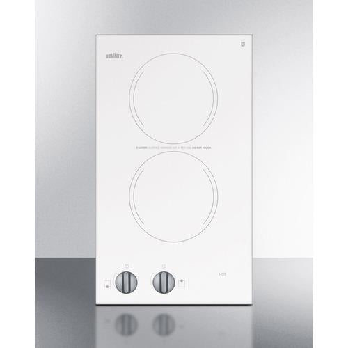 Summit 12" Wide 115V 2-Burner Radiant Cooktop - CR2110WH - MyBBQDirect