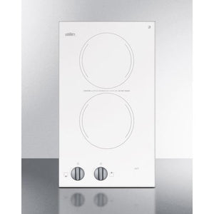 Summit 12" Wide 115V 2-Burner Radiant Cooktop - CR2110WH - MyBBQDirect