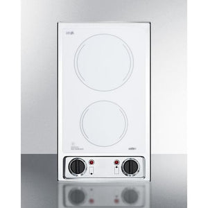 Summit 12" Wide 115V 2-Burner Radiant Cooktop - CR2B120WH - MyBBQDirect