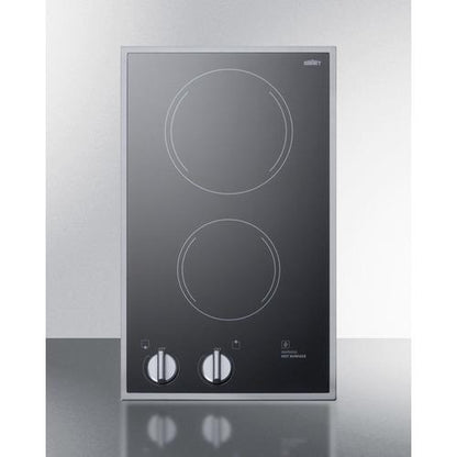 Summit 12" Wide 115V 2-Burner Radiant Cooktop - CR2B12ST - MyBBQDirect