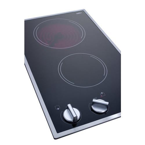 Summit 12" Wide 115V 2-Burner Radiant Cooktop - CR2B12ST