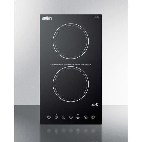 Summit 12" Wide 115V 2-Burner Radiant Cooktop - CR2B15T1B - MyBBQDirect
