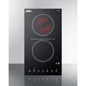 Summit 12" Wide 115V 2-Burner Radiant Cooktop - CR2B15T1B - MyBBQDirect