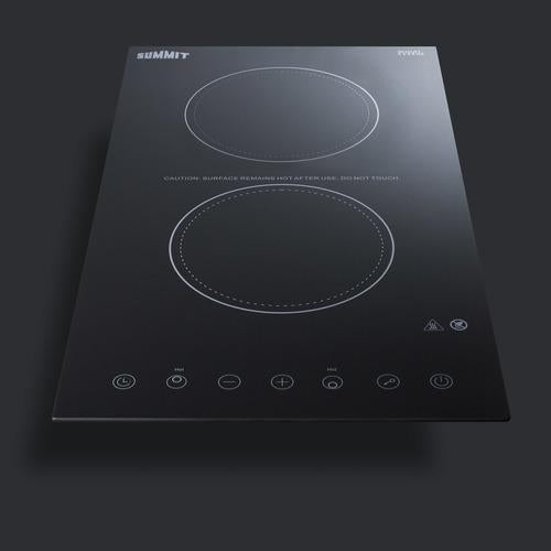 Summit 12" Wide 115V 2-Burner Radiant Cooktop - CR2B15T1B - MyBBQDirect