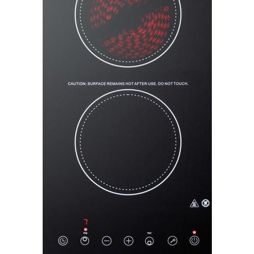 Summit 12" Wide 115V 2-Burner Radiant Cooktop - CR2B15T1B - MyBBQDirect