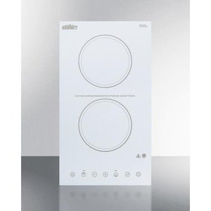 Summit 12" Wide 115V 2-Burner Radiant Cooktop - CR2B15T2W - MyBBQDirect