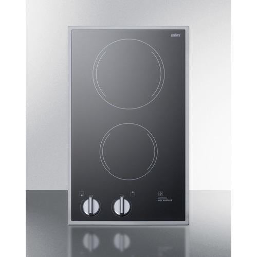 Summit 12" Wide 220/240V 2-Burner Radiant Cooktop - CR2B22ST - MyBBQDirect