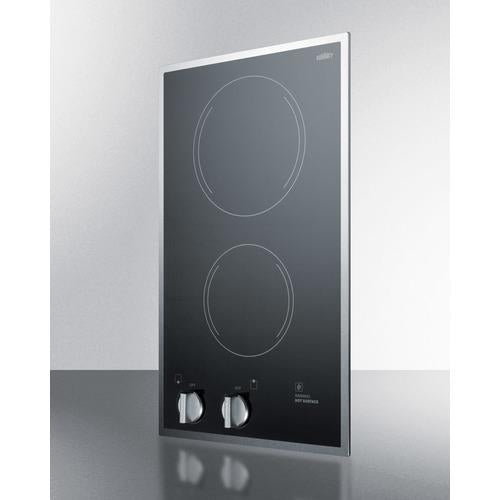 Summit 12" Wide 220/240V 2-Burner Radiant Cooktop - CR2B22ST - MyBBQDirect