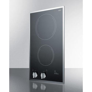 Summit 12" Wide 220/240V 2-Burner Radiant Cooktop - CR2B22ST - MyBBQDirect