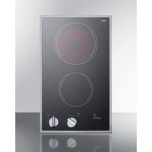 Summit 12" Wide 220/240V 2-Burner Radiant Cooktop - CR2B22ST - MyBBQDirect