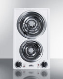 Summit 12" Wide 230V 2-Burner Coil Cooktop - CCE225WH