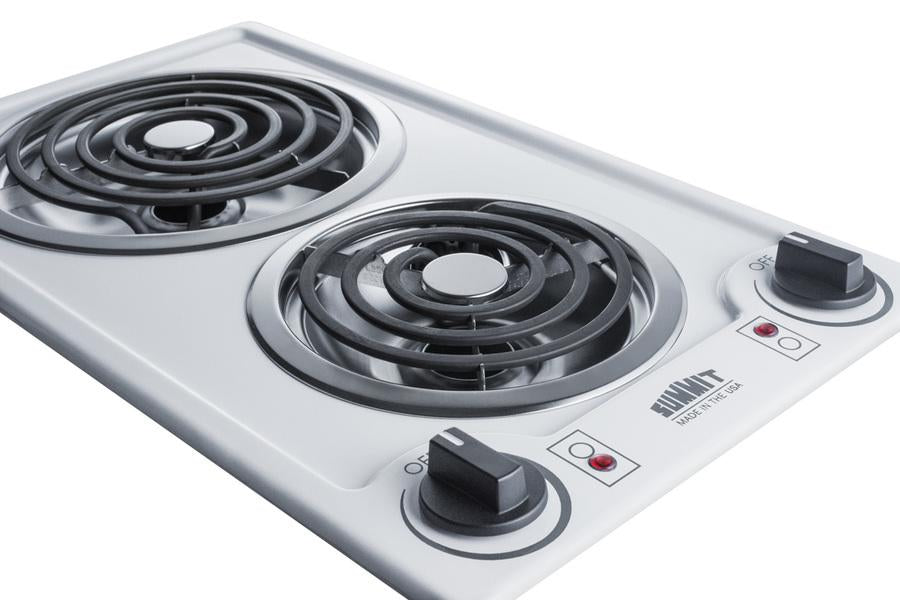 Summit 12" Wide 230V 2-Burner Coil Cooktop - CCE225WH - MyBBQDirect