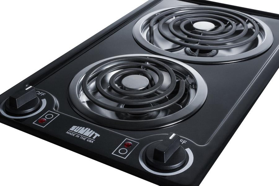 Summit 12" Wide 230V 2-Burner Coil Cooktop - CCE226BL - MyBBQDirect