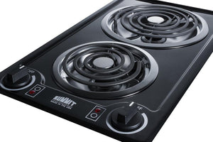 Summit 12" Wide 230V 2-Burner Coil Cooktop - CCE226BL - MyBBQDirect