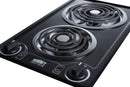 Summit 12" Wide 230V 2-Burner Coil Cooktop - CCE226BL