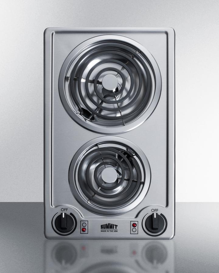 Summit 12" Wide 230V 2-Burner Coil Cooktop - CCE227SS - MyBBQDirect