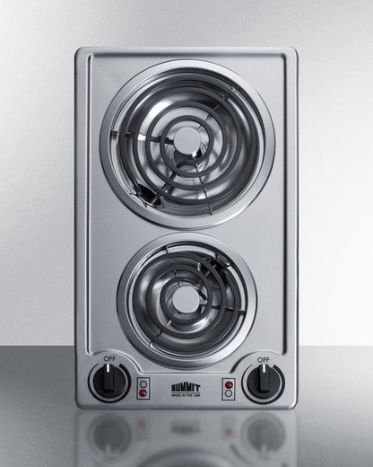 Summit 12" Wide 230V 2-Burner Coil Cooktop - CCE227SS - MyBBQDirect
